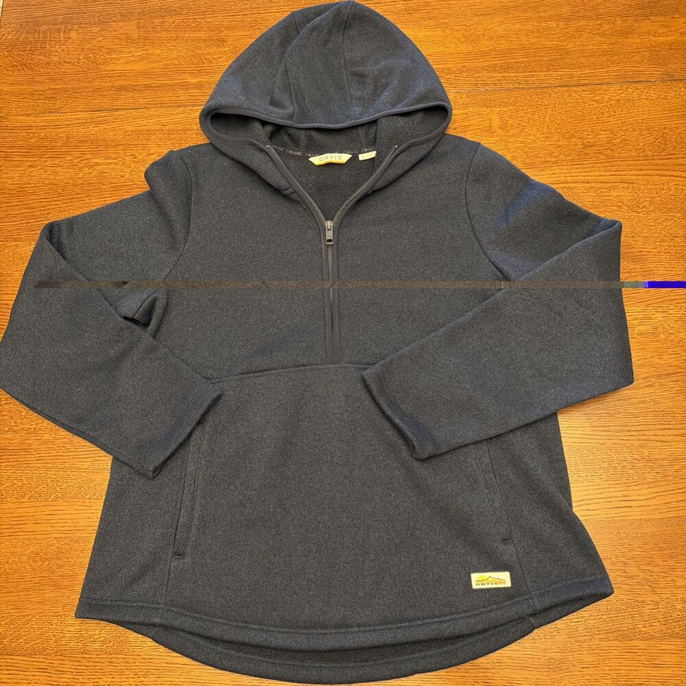 ORVIS Size Women’s L Horseshoe Hills Fleece 1/2 Zip Navy Blue